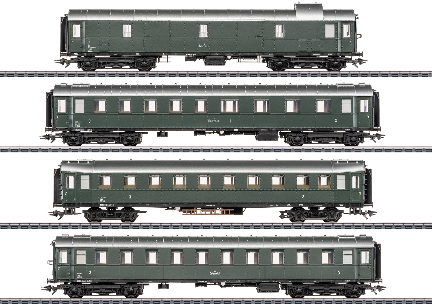 Marklin 42525 OBB Passenger Car Set for Steam Locomotive 12.11