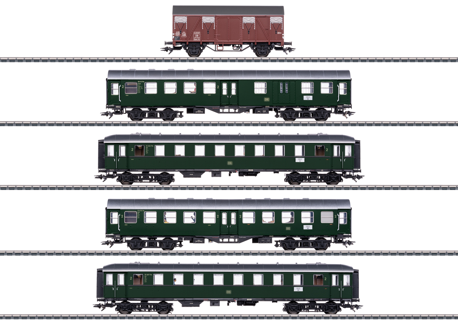 Passenger Train with Freight Car Insider Model
