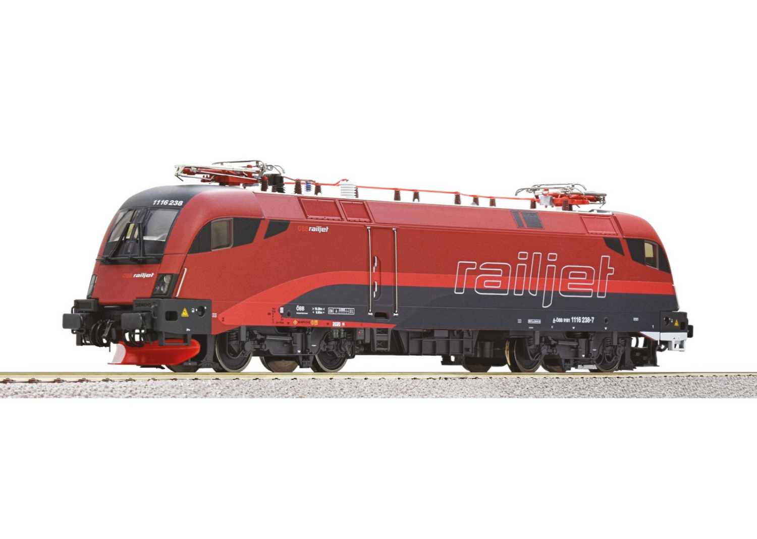 ROCO 7510208 ÖBB 1116 238-7 Railjet DC / 2-Rail Electric Locomotive - V2