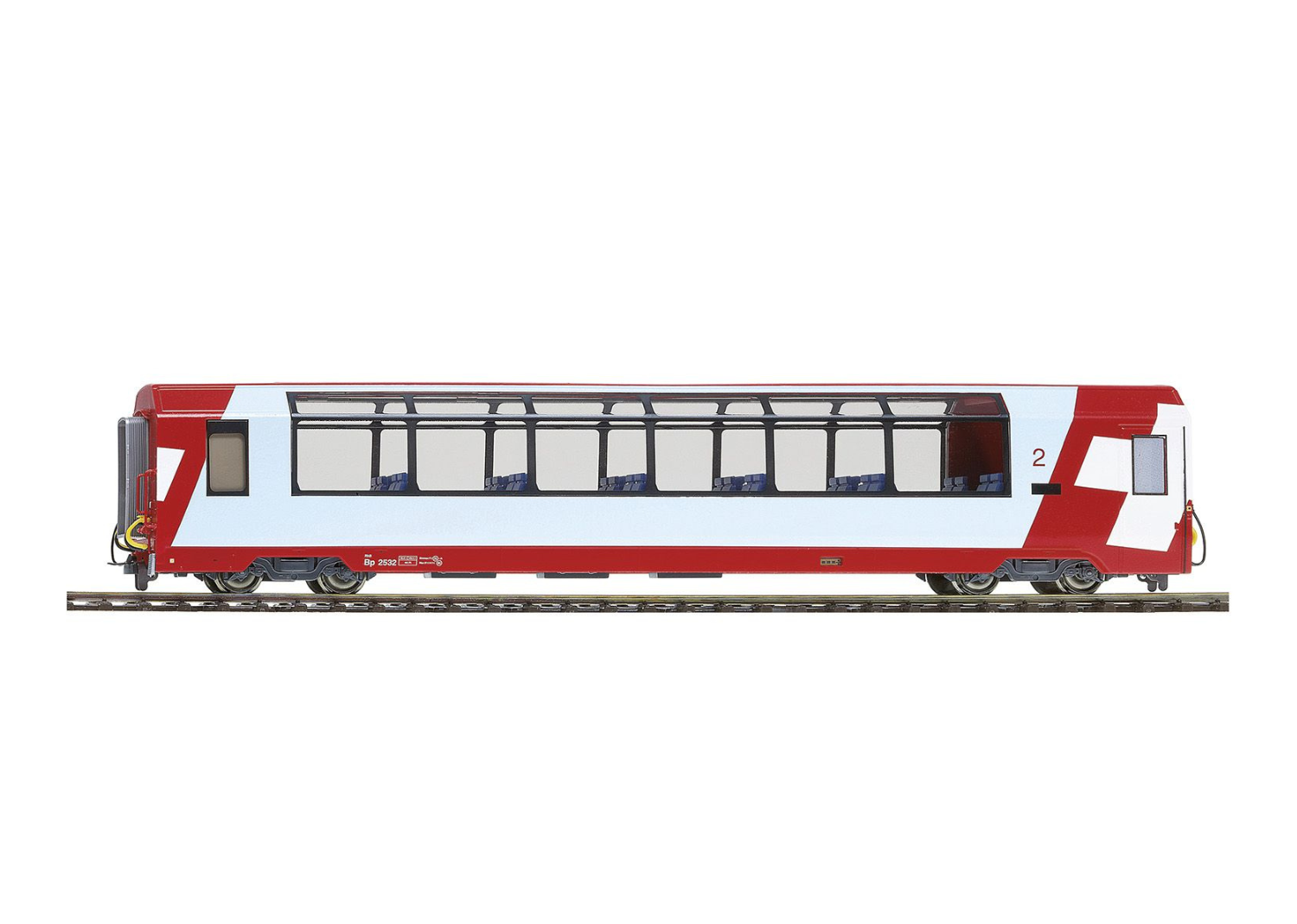 BEMO 3589127 Glacier Express RhB Bp 2537 2nd Class Panorama Car