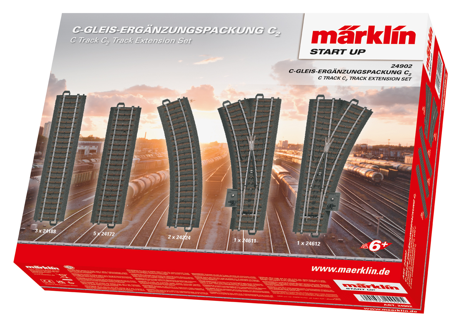 Marklin 24902 C2 C Track Extension Set