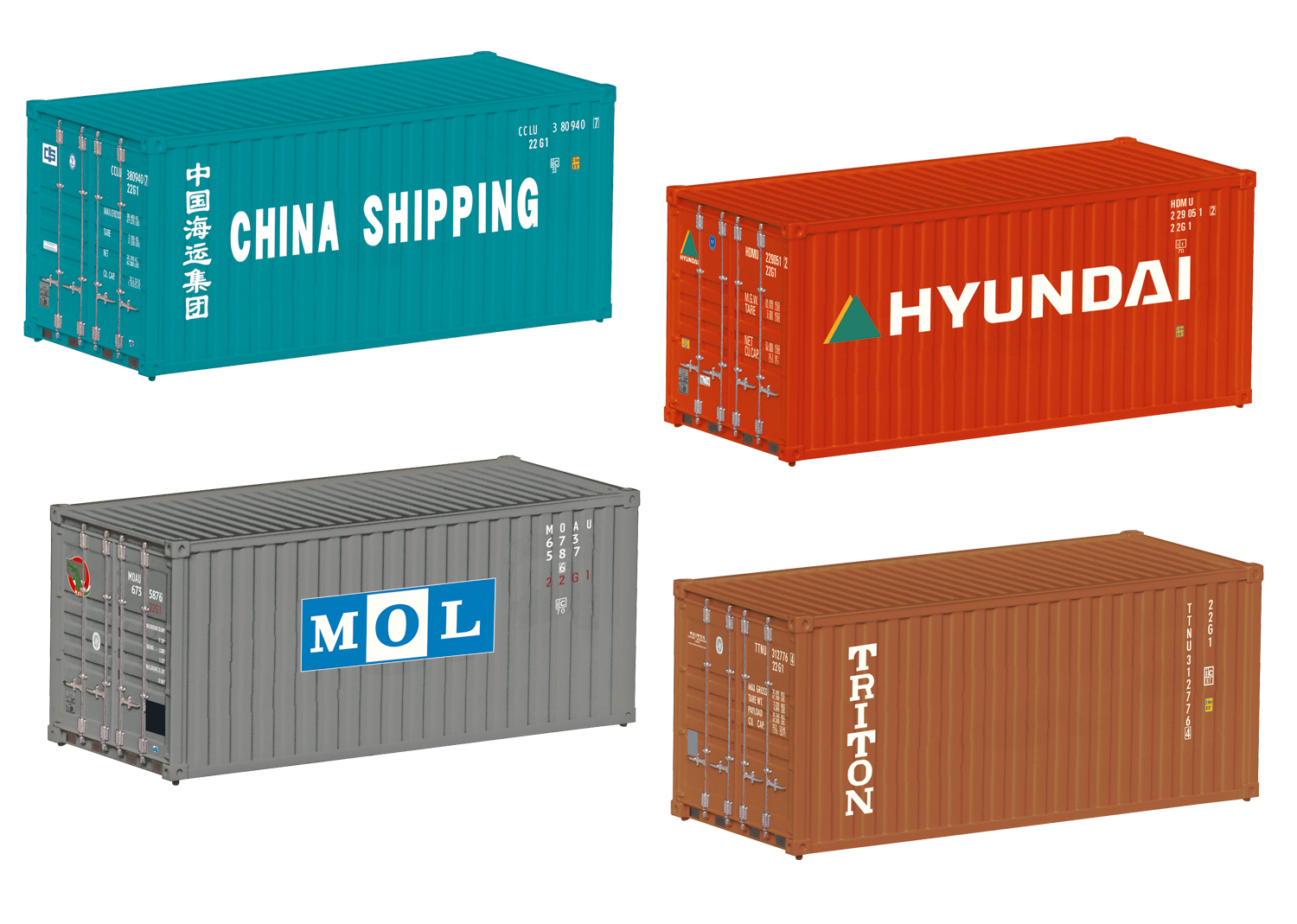 Marklin 76553 20-Foot Container Set - 4 pcs
